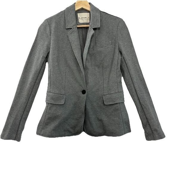 Everlane The Dream Blazer Womens XS Gray Knit Pockets Preppy Career Capsule - Picture 1 of 15